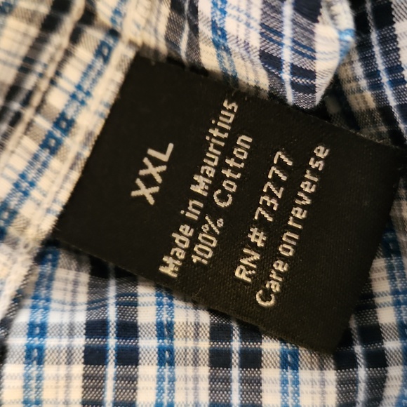Apt. 9 Blue and White Plaid Button Down Shirt - Picture 4 of 5